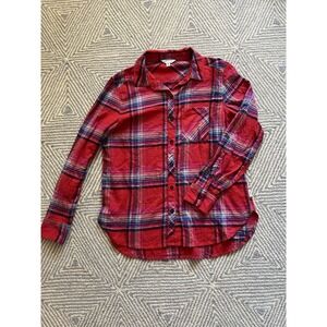 Women's Orvis Lightweight Flannel Button Shirt - Red/Blue/Grey -‎ Medium